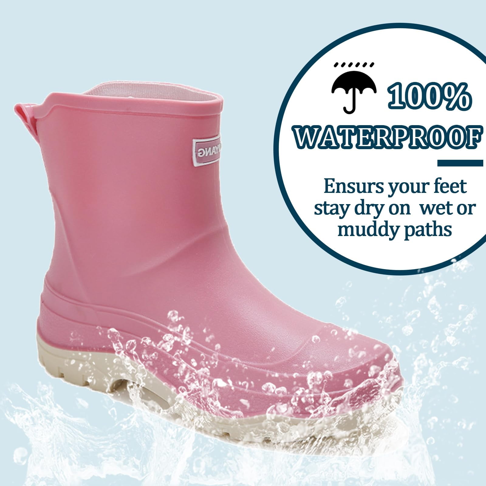 AUXDIQ Rain Boots Women Short Ankle Waterproof Rain Shoes Outdoor Garden Shoes