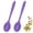 Purple, variant on 2 Pcs Silicone Spoons for Cooking Heat Resistant, Hygienic Design Cooking Utensi Rubber Spoons for Kitchen Cooking Baking Stirring Mixing Tools (Rainbow White)