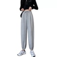 thumbnail image 5 of Pantalón deportivo gris para mujer, artículo de otoño, forro de lana informal negro, pantalón deportivo de primavera., 5 of 5