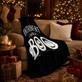 thumbnail image 3 of Spooky Ghost Introvert Boo Humor Playful Rustic Distressed, Festive Halloween Scene, Warm Flannel Blanket for Living Room and Reading Nook, Art Lovers Halloween Gift, Festive Home Decor, 3 of 9