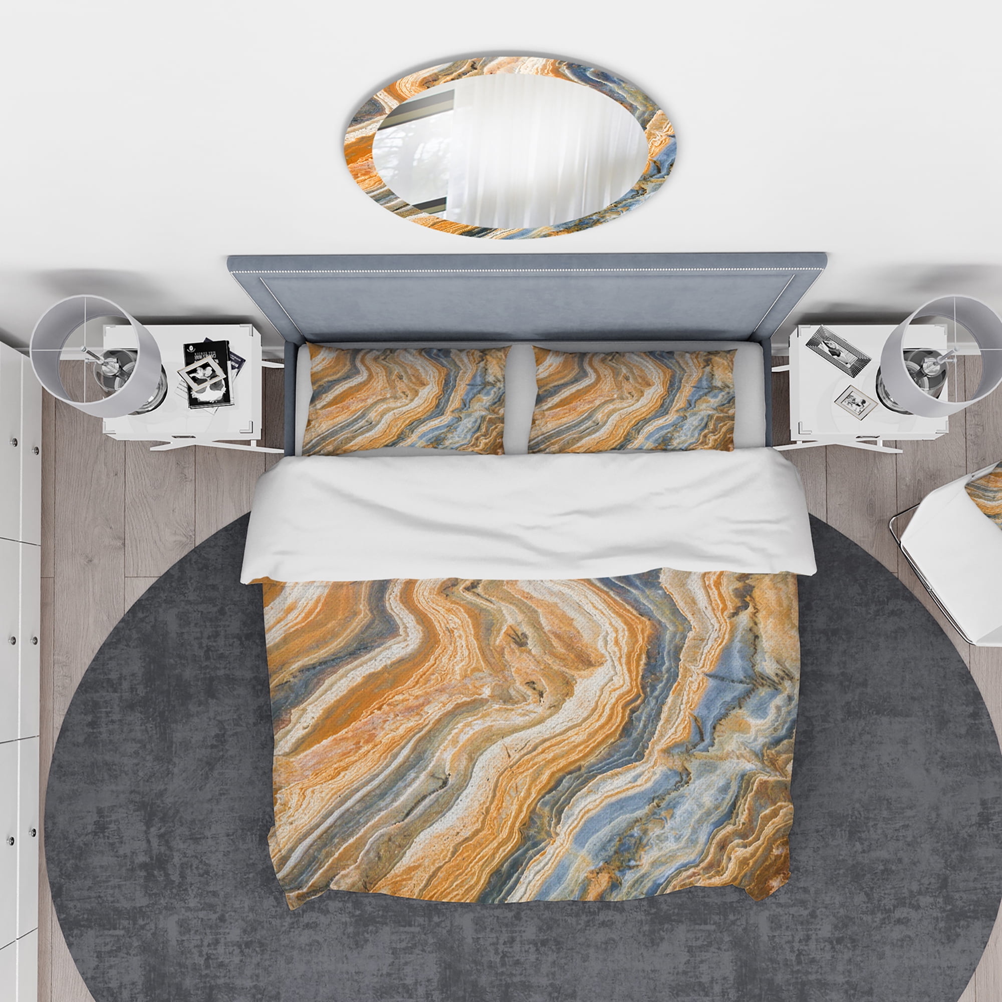 Designart 'Segment Layers of Marbled Rock' Abstract Duvet Cover Set