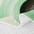 thumbnail image 5 of Castle Fairy Mid Century Curved Ring Bed Spread Queen 3pcs,Abstract Square Block Queen Coverlet Set,Mint Green Black,1 Quilt and 2 Pillowcases, 5 of 7
