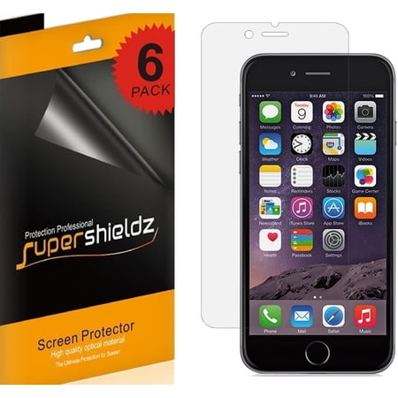 Supershieldz Designed for Apple iPhone 6 / 6S Screen Protector, High Definition Clear Shield (PET) (6 Pack)