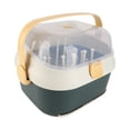 thumbnail image 2 of Caja de almacenamiento para biberones compacta, resistente al polvo, con drenaje, de plástico grueso, para el hogar, nueva, verde, 2 of 12