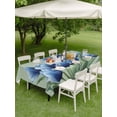 thumbnail image 5 of 60x84 Inch Outdoor Tablecloth with Umbrella Hole Zipper Rectangle Navy Blue Tulip Rectangular Tablecloths Outside Waterproof Chic Elegant Flowers Botanical Sage Green Patio Table Cover for Picnic, 5 of 8