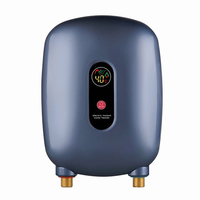 Calentador de agua eléctrico sin tanque, calentador de agua eléctrico de 3000 W con pantalla digital, calentador de agua instantáneo a pedido, calentador de agua debajo del fregadero.