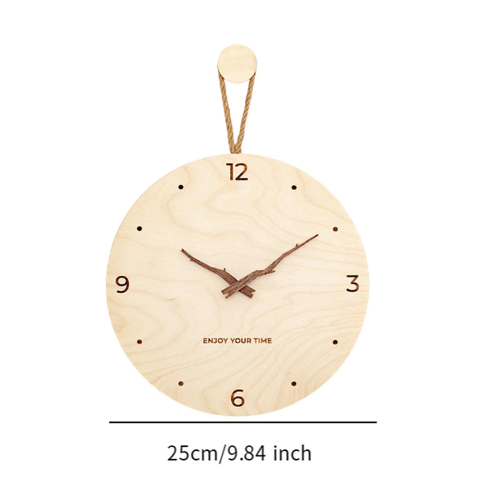 Fiocias Wall Clock Tissue Case Toilet Paper Storage Box Acrylic Towel Holder Wood Modern Minimalist Silent Easy Installation Suitable for Bedroom Ki