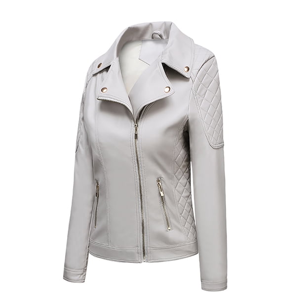 Pntutb, cárdigan de cuero con cremallera sólida a la moda para mujer, con bolsillo, abrigo corto, chaqueta, liquidación Pntutb Pntutb-351