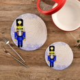 thumbnail image 2 of SKYSONIC 2 pcs Nutcracker Purple Snowflakes Pot Holders Trivets, Heat Resistant Trivets,Christmas Funny Cotton Thread Weave Mats for Hot Pads Pans Pot Bowl Teapot, 2 of 7