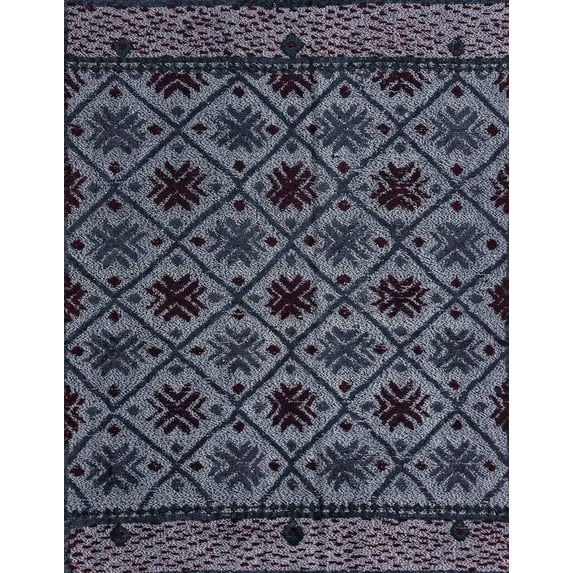 Ahgly Company Indoor Rectangle Abstract Slate Blue Grey Abstract Area Rugs, 7' x 10'
