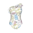 thumbnail image 4 of Yiaed Cartoon Bunny Print Women One Piece Swimsuits Tummy Control One Shoulder Bathing Suits Pattern Ruffle Swimwear-Small, 4 of 8
