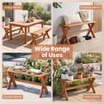 thumbnail image 2 of 36In Treated Teak Oil Hardwood Backless Garden Bench 2Person 660LBS Load Capacity Outdoor Patio Backyard Dining Entryway Plant Stand Use X-Legs Ventilated Slatted Seat SplinterFree Durable Heavy Duty, 2 of 13