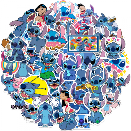 ZHZIYAG 100 Pcs Stitch Sticker for Kids Cute Cartoon Vinyl Waterproof Stickers for Water Bottle Skateboard Phone Laptop Bicycle Travel Case Girls Boys Classroom Prizes Gift WW728#715