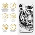 thumbnail image 4 of Case Yard iPhone-12-Mini Case Clear Soft & Flexible TPU Ultra Low Profile Slim Fit Thin Shockproof Transparent Bumper Protective Cover Drop Protective Cell Phone Cases (Tiger Sketch), 4 of 8