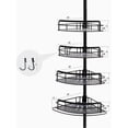 thumbnail image 3 of 4-Tier Corner Shower Caddy Tension Pole Organizer with Adjustable Shelves and Hooks for Bathroom Storage, 3 of 6