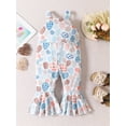 thumbnail image 2 of Arvbitana Toddler Baby Girls Overalls Sleeveless Cartoon Easter Print Suspender Flare Pants Spring Summer Casual Loose Jumpsuit for Kids 12M-5T, 2 of 8