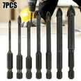 thumbnail image 1 of CNKOO 7Pcs Drill Bit Set 1/4 Inch Hex Shank Triangle Drill Bit Set Carbide 3/4/5/6/8/10/12mm Masonry Drill Bit Set Fast Precision Punching Drill Bit Kit for Tiles Mirrors Glass Ceramic, 1 of 9