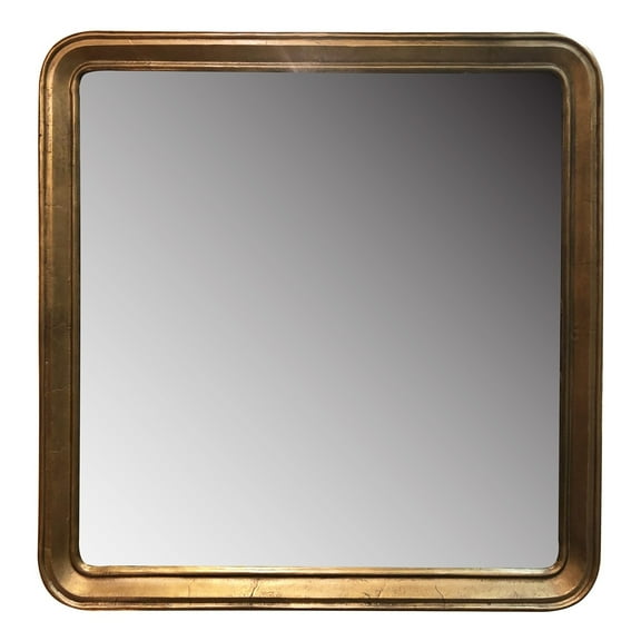 Gold Framed Square Mirror - Black
