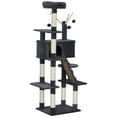 thumbnail image 1 of CoSoTower 59 Inch Large Cat Tree with Sisal Scratching Posts, Cozy Condo, Top Perch, Ladder and Interactive Balls, Dark Grey, 1 of 7