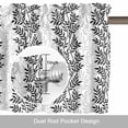 thumbnail image 6 of Black Grey Botanical Kitchen Curtain Valances for Windows Farmhouse Short Curtains, Pastoral Spring Summer Leaf Aesthetics Rod Pocket Valance Curtain for Bedroom Cafe Living Room, 6 of 8