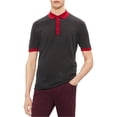 thumbnail image 1 of Calvin Klein Mens Contrast-Collar Wool Polo Shirt, Grey, Large, 1 of 1