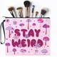 thumbnail image 4 of Bolsas de maquillaje con diseño de hongo rosa, bolsa de lona para cosméticos, multiusos, con cierre floral, neceser de viaje, monedero, organizador portátil para guardar maquillaje., 4 of 9
