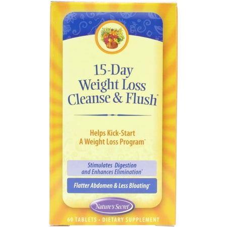Nature's Secret 15 Days Cleanse Fat Burner & Bloat ReduCtion Weight Loss Tablets, 60 Ct