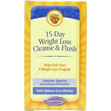 Nature's Secret 15 Days Cleanse Fat Burner & Bloat ReduCtion Weight Loss Tablets, 60 (Best 3 Day Diet Cleanse)