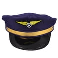 thumbnail image 3 of Gorra de piloto de aerolínea, sombrero de disfraz, sombrero de piloto de uniforme ajustable para adultos para Halloween, cosplay, mascaradas y actuaciones, sombrero de fiesta con temática de aerolín, 3 of 4