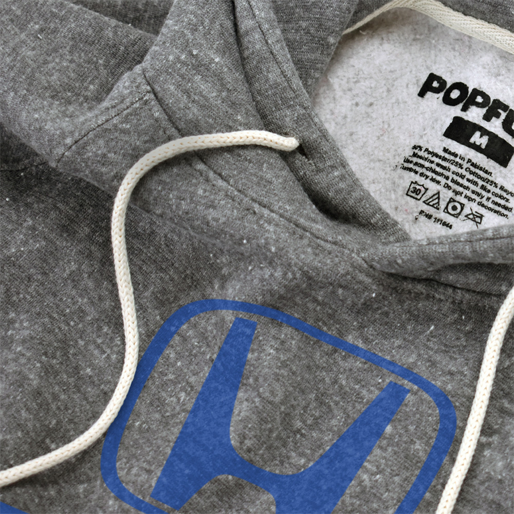 Honda Standard Logo Unisex Adult Slim Fit Pull-Over Heather Hoodie, Athletic Heather, Small