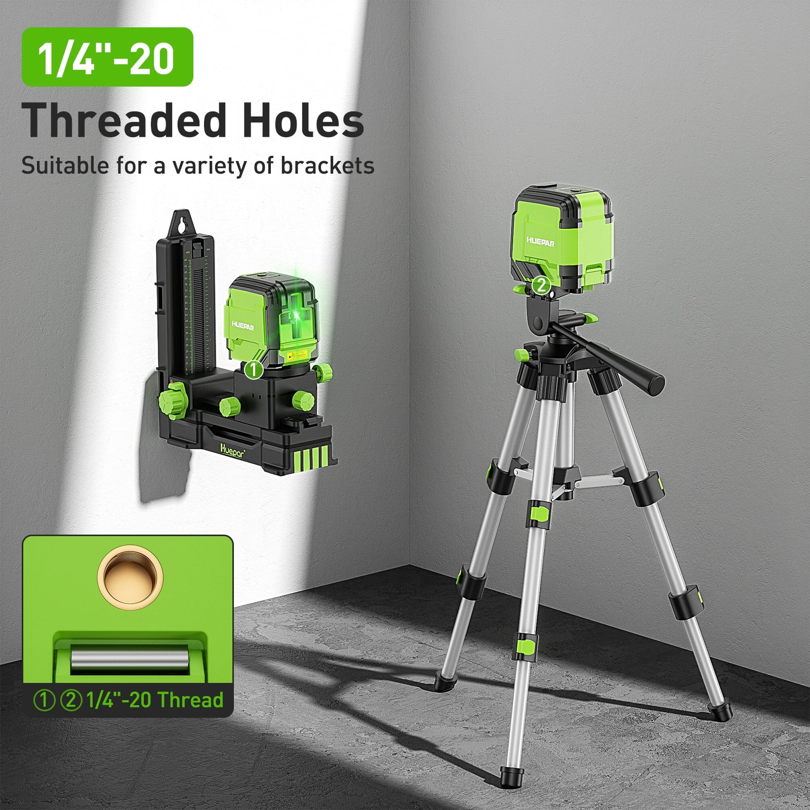Self-leveling Laser Level, Green Cross Line Laser Level Tools for Home DIY Picture Hanging with 360° Magnetic Bracket and Carrying Bag