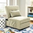 thumbnail image 2 of Aukfa Futon Sofa Bed Chair, 4 in 1 Pull Out Convertible Sleeper Chaise for Small Space Living - Beige, 2 of 8