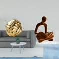 thumbnail image 2 of Escultura de pensador humano con bola de hilo estética, figura de cerámica, adorno para amigos, sala de estar, oficina, bar, boda, entrada, decoración, 2 of 8