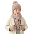 thumbnail image 2 of Sentuca 3 Pcs Kids Winter Hat Gloves Scarf Set Pom Pom Knit Beanie Long Scarf and Gloves Warm Cold Weather Accessory for Boys Girls Size 3-12Y, 2 of 6