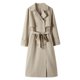 thumbnail image 2 of Gabardina con doble botonadura para mujer, cinturón con muescas, impermeable, elegante, con cinturón, con lazo, manga delgada, prendas de vestir exter - L L Soledad Gabardina de mujer, 2 of 10
