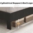 Lifezone Full Size Platform Bed Frame with Adjustable Headboard, Fabric Upholstered Platform Bed Frame, Dark Gray