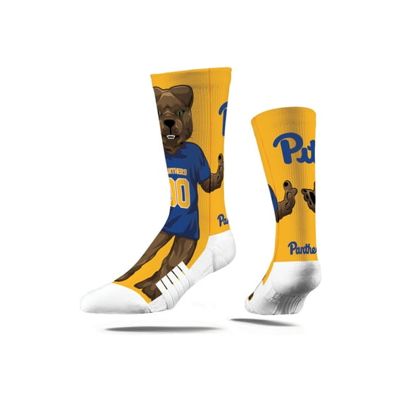 Strideline Pittsburgh Panthers Mascot NCAA Licensed Crew Socks - Gold