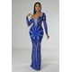 thumbnail image 1 of Cutubly Clothing Vestidos Turtleneck Dress Autumn 2023 New Year Activity Dresses V-neck Sequin Long Skirt Night Female Slim SexyS Gao Jinjia LED, 1 of 2