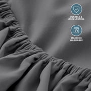 Bare Home 2-Pack Fitted Sheets - Premium 1800 Collection - Ultra-soft - Deep Pocket - Twin XL, Gray