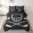 thumbnail image 2 of Homewish Ice Hockey Twin Bedding Sets 7-Piece for Boys, Gray Black Bedding Comforter Set, Sport Helmet Sheet Sets, Microfiber Bedroom Decor, 2 of 8