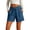 Blue, variant on Women's Jean Shorts Drawstring Mid Waisted Denim Shorts with Pockets Casual Summer Jeans Trendy by Yigetop Black S