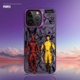 thumbnail image 3 of Marvel Deadpool y Wolverine funda de teléfono plateada colorida para Apple iPhone 16 15 pro Max 14 13 pro 12 11 14plus cubierta mate, 3 of 5