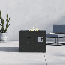 LSI Modern 30" x 30" Rectangular Natural Gas Concrete Fire Pit with Sleek Design