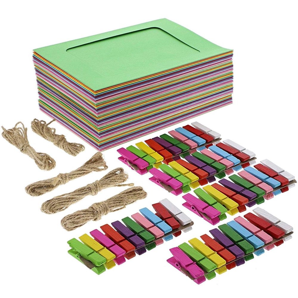 Juvale Cardboard Paper Picture Frame Diy Hanging Kit (50 Pack) 4X6 Inch