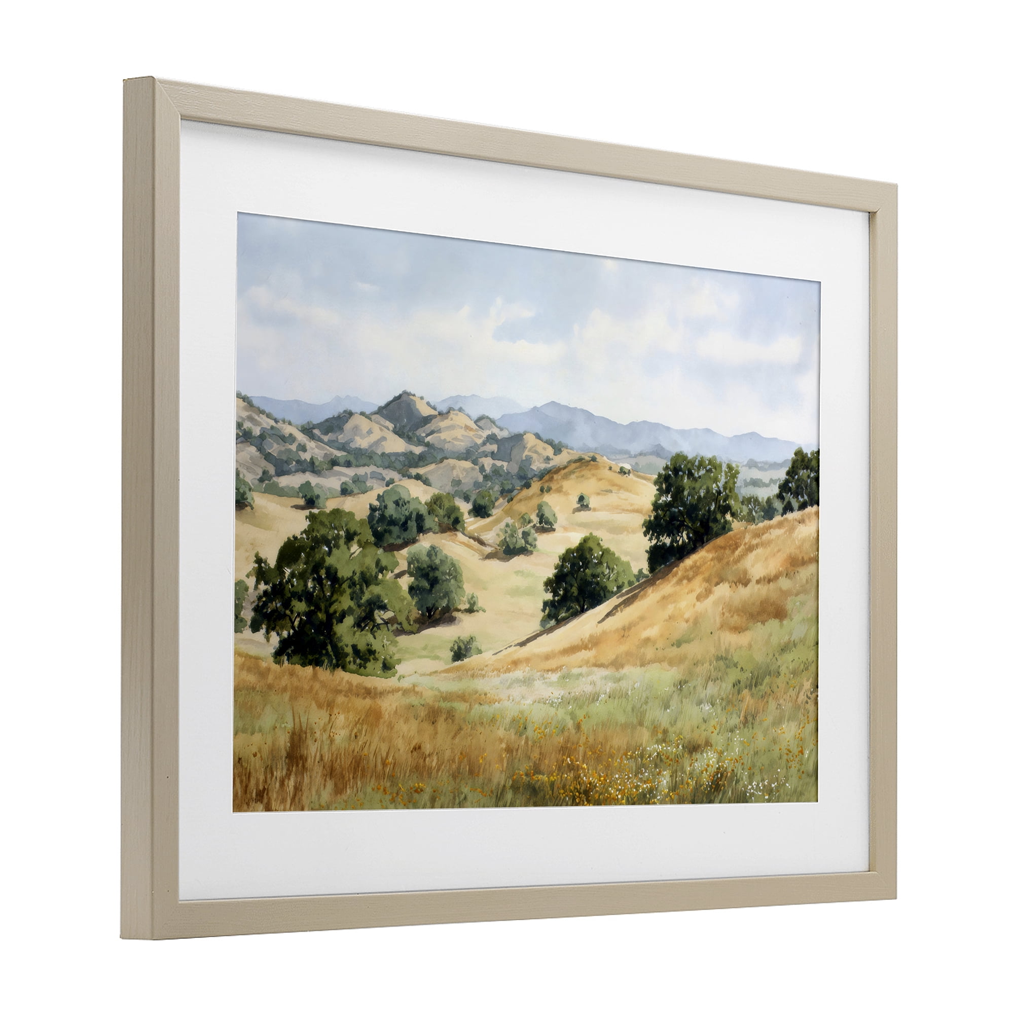 Stupell Industries Idyllic Mountains and Trees Birch Framed Print Under Glass, design by Petal Prints Design