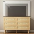 thumbnail image 5 of Rattan Dresser for Bedroom, Modern 6 Drawer Dressers & Chest of Drawers, Natural Boho Dresser with Handles Wood Storage Organizer Modern Dressers for Closet, Hallway, Office, 5 of 7