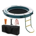 thumbnail image 1 of Heavy Duty Inflatable Floating Dock with Mesh Swim Area – Non-Slip EVA Platform, Rope Ladder, Water Hammock Raft for Lake, Pool, Ocean, Boat, Beach Parties – Floating Island – Size: 2.4×2.4m, 1 of 6