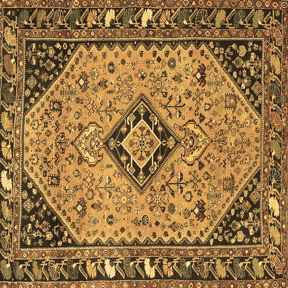 Ahgly Company Indoor Square Medallion Brown Traditional Area Rugs, 4' Square