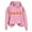 Pink, variant on Xudanell Womens Sweatshirts Thanksgiving Pumpkin Print Sweatshirt Fleece Lined Short Pile Christmas Casual Pullover for Fall and Winter Beige L