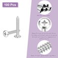 thumbnail image 4 of Uxcell M5x35mm Flat Head Phillips Drive Self Tapping Screws, 304 Stainless Steel Cross Drive Fastener Screws, Silver, Pack of 100, 4 of 7